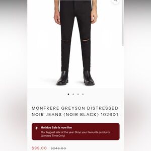 Monfrere Men’s Noir Skinny Jeans
